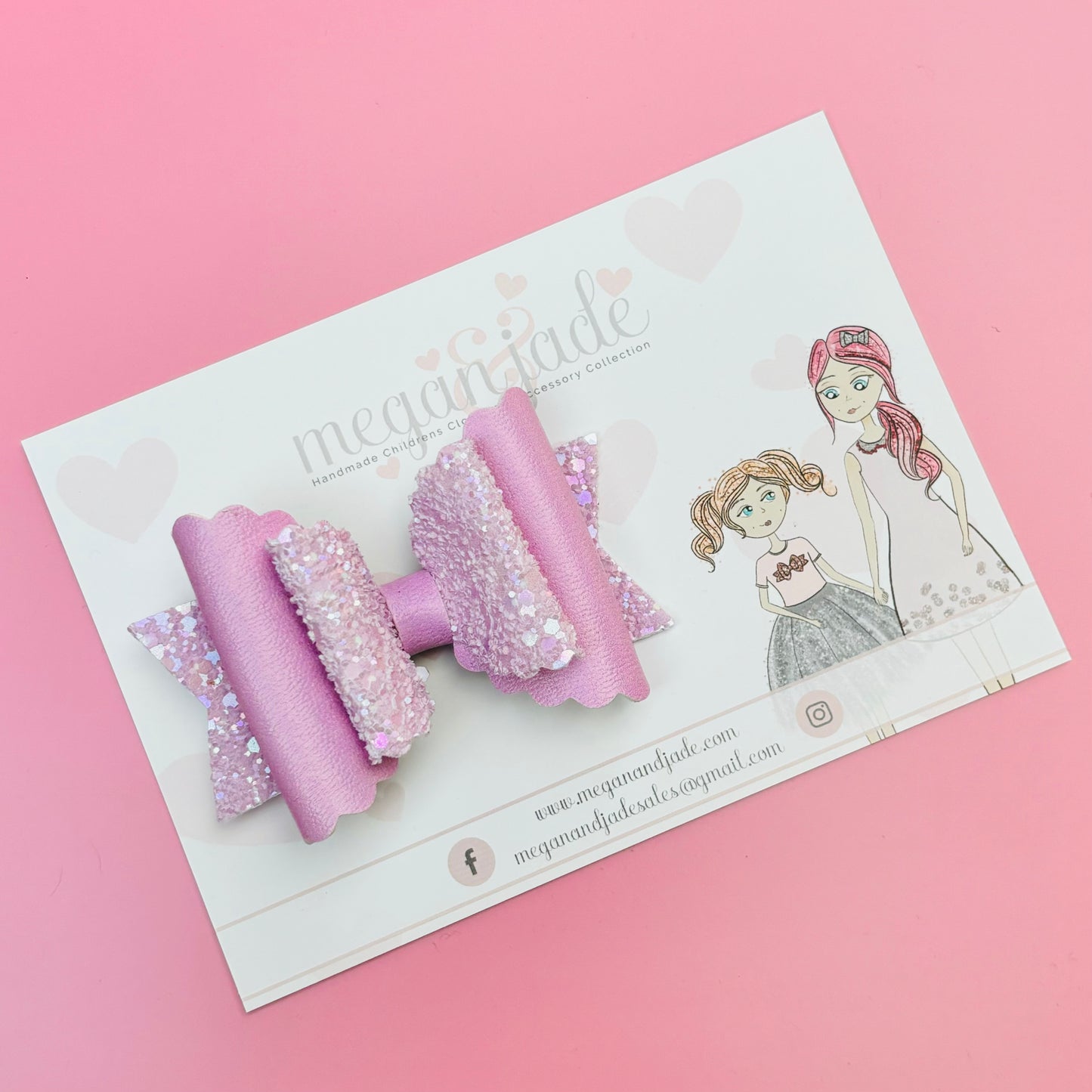 Lilac Pastel Glitter Bella Hair Bow