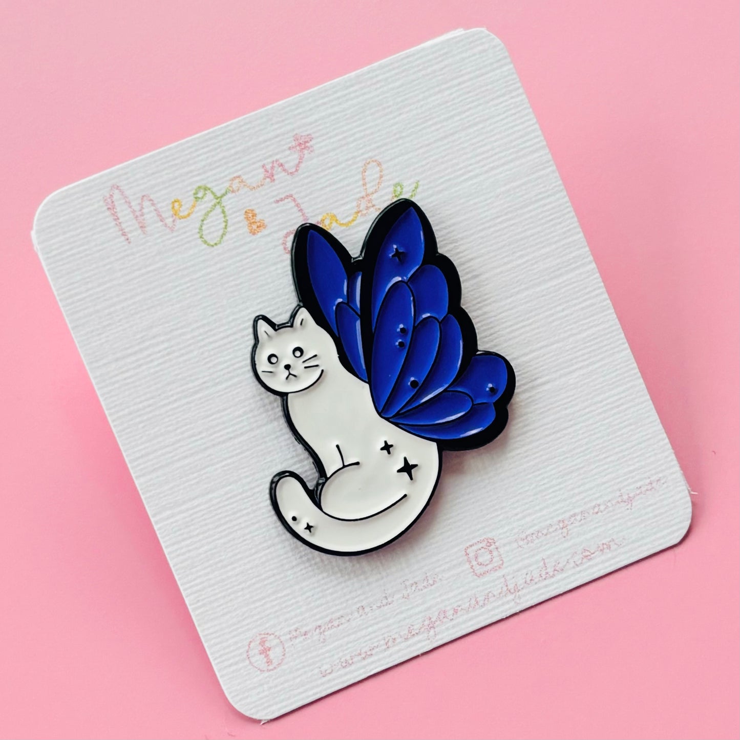 Cat with Purple Wings Halloween Pin Badge